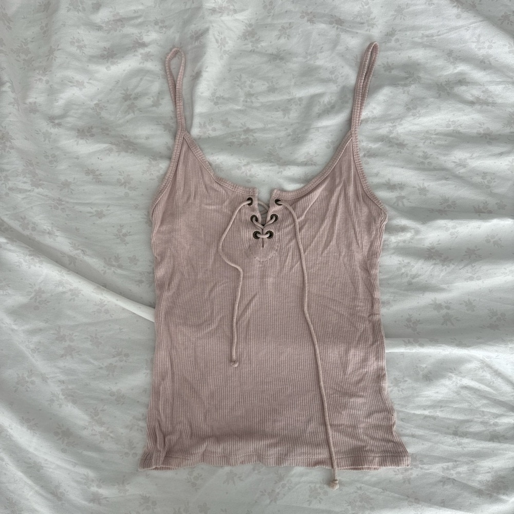 Prince & Fox Pink Tie Front Fitted Camisole